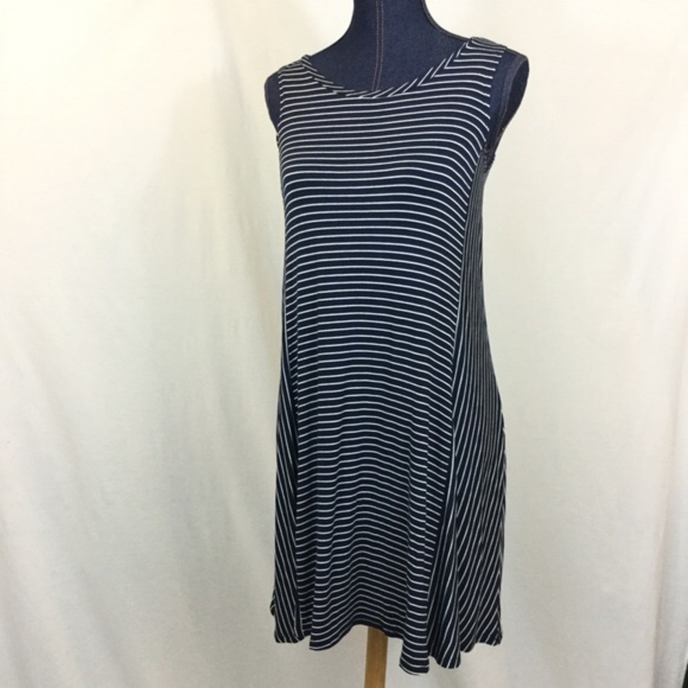 NEW VANITY ROOM Small Blue Striped Shift Dress NWT - Picture 7 of 8