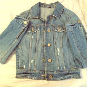 AMERICAN EAGLE distressed blue jean jacket
