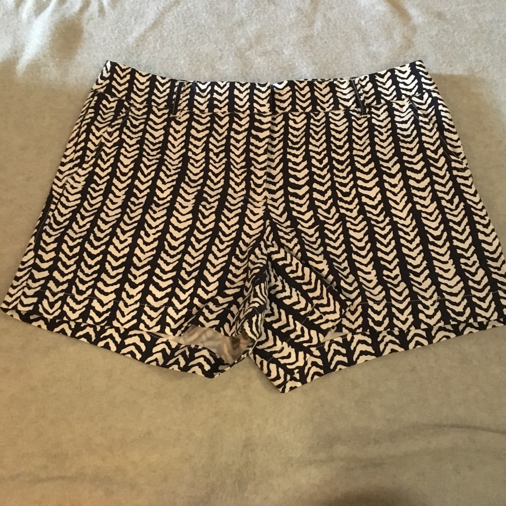 Blue and white patterned shorts