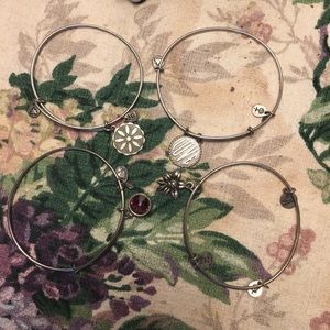 Alex and ani crystal and love bracelets