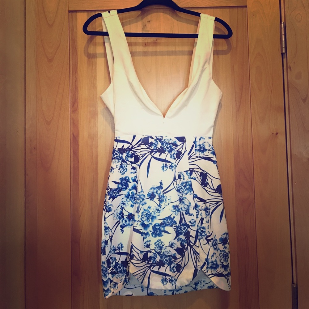 Princess Polly Blue and White Bodycon Dress