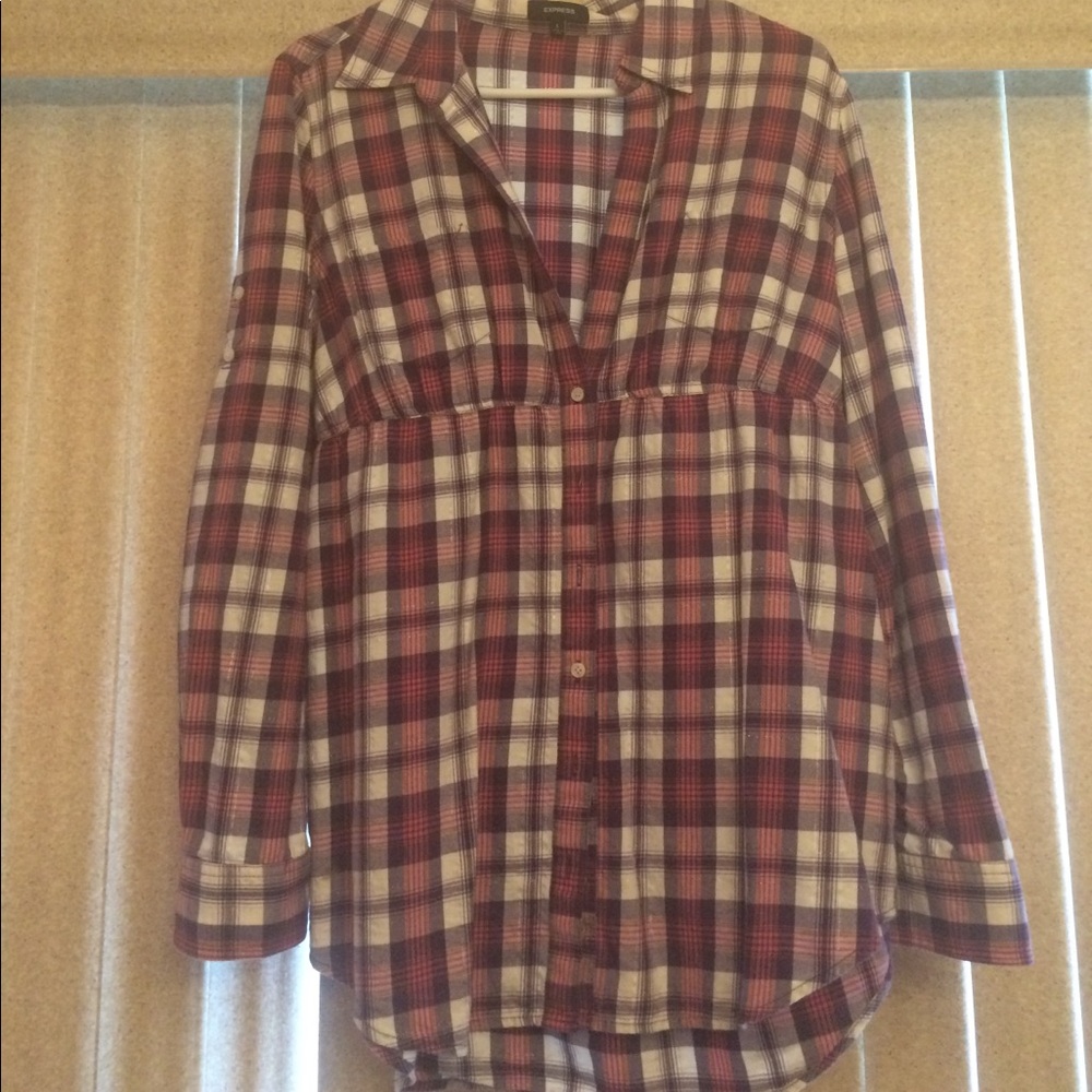 EXPRESS TOP in a large!! AMAZING PLAID