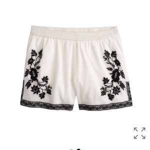 JCREW Embroidered Cotton Gauze Shorts