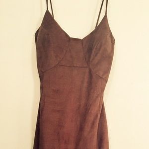 Brown Suade Blue Blush Mini Dress