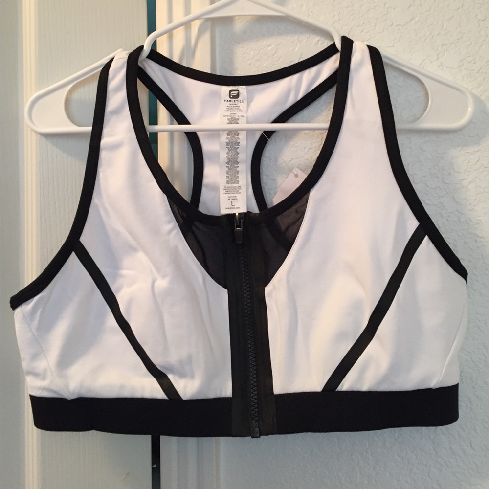 White/Black sports bra