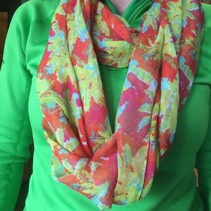 Bright colored infinity scarf