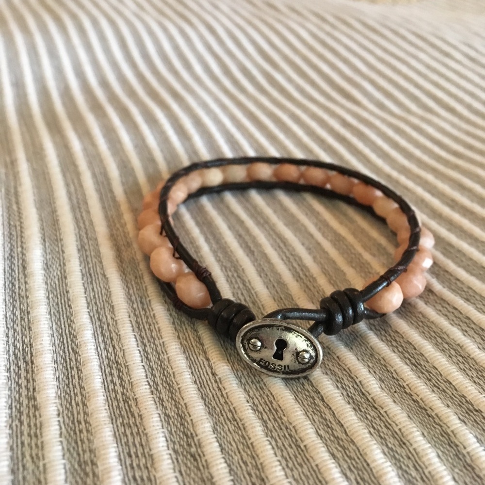 Peach/ blush Fossil bracelet