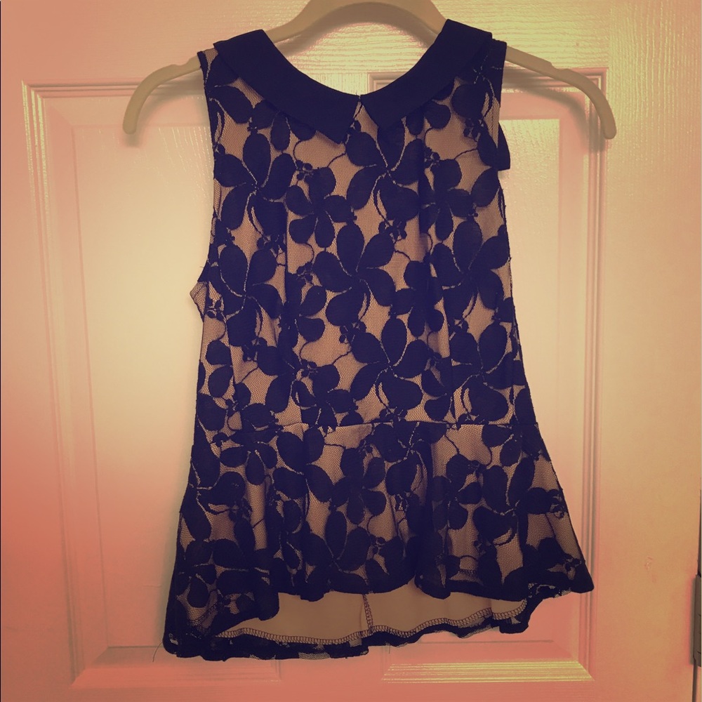 Cameo rose lace pedlum shirt