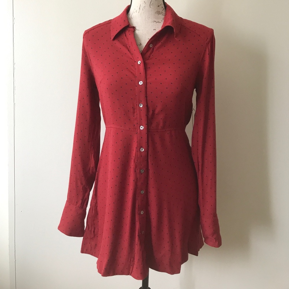 {Free People} This Town Polka Dot Shirtdress - Picture 3 of 8