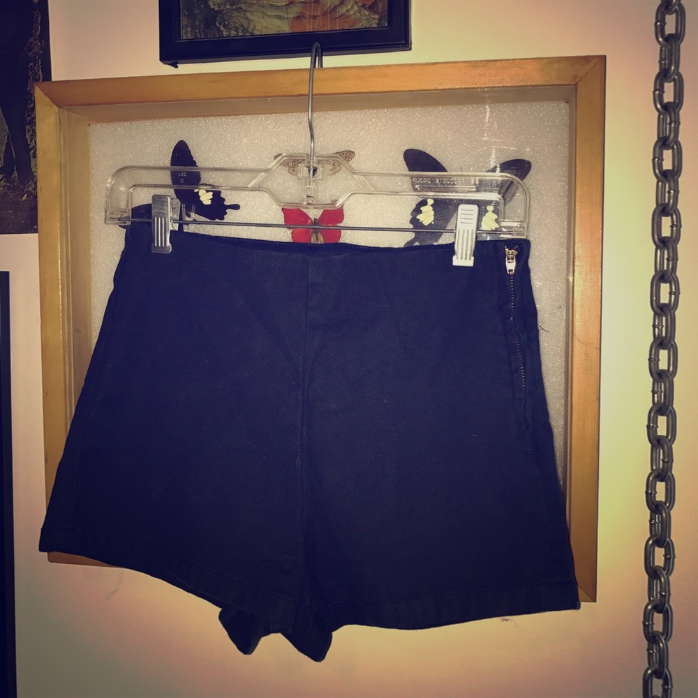 Navy high waist vintage stretch shorts