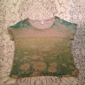 Plus Size Wet Seal Floral Watercolor Top 3X