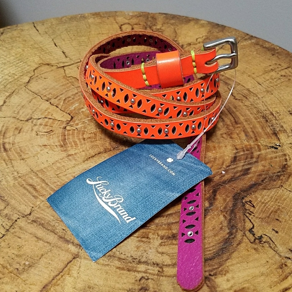 Lucky Brand Neon Orange skinny belt