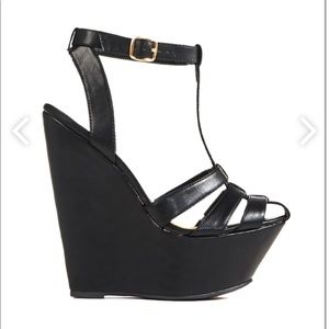 Black 90s style wedges