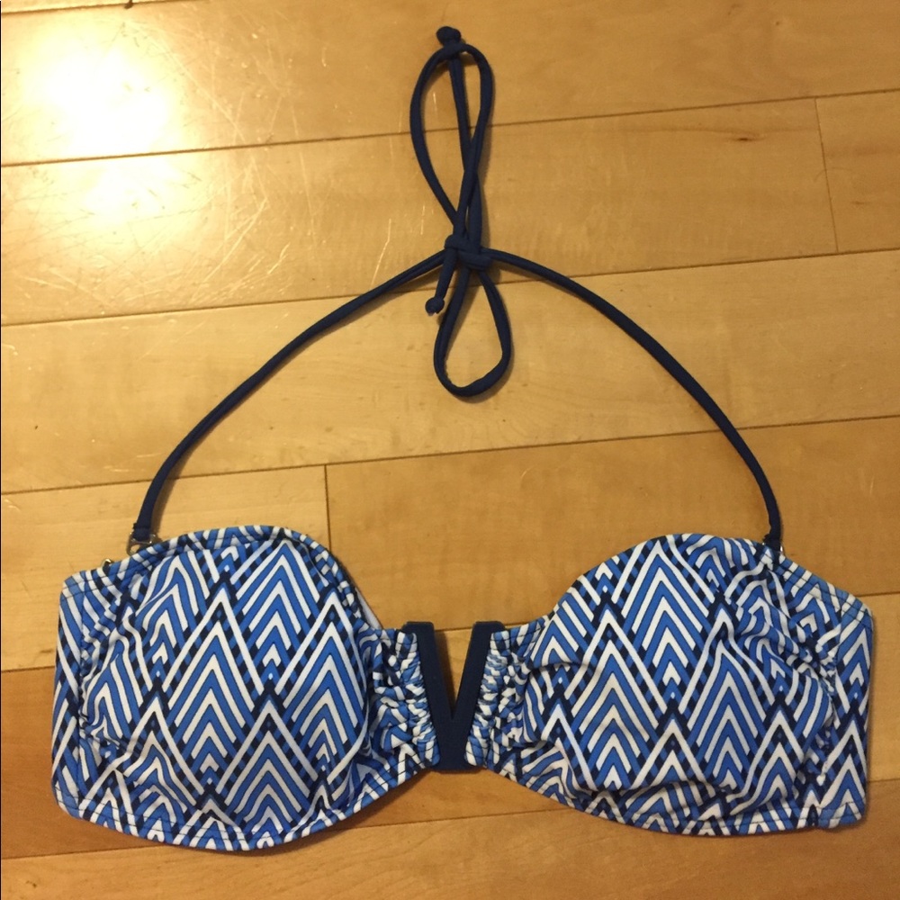 Blue Bandeau Bikini Top
