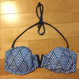Blue Bandeau Bikini Top