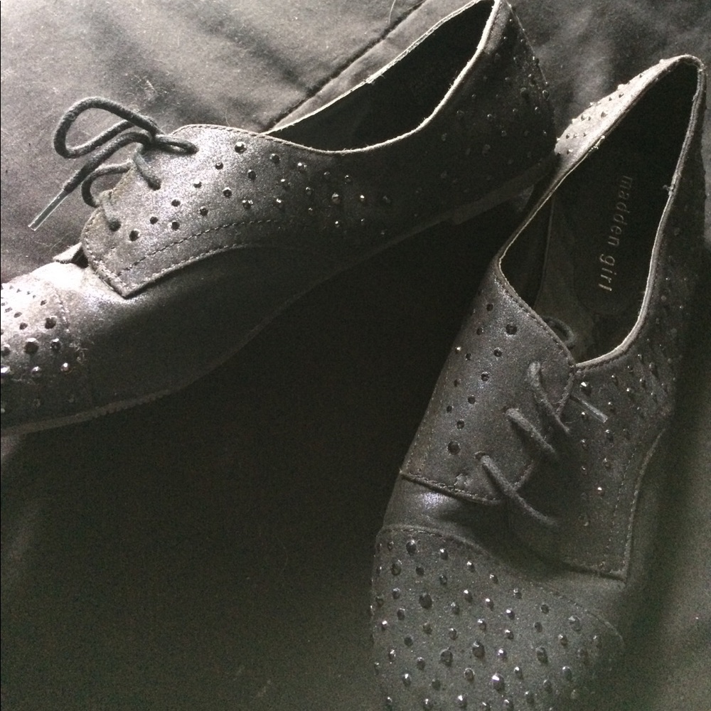Rhinestone black oxford