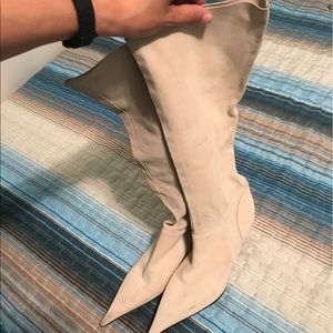 White REAL leather boots