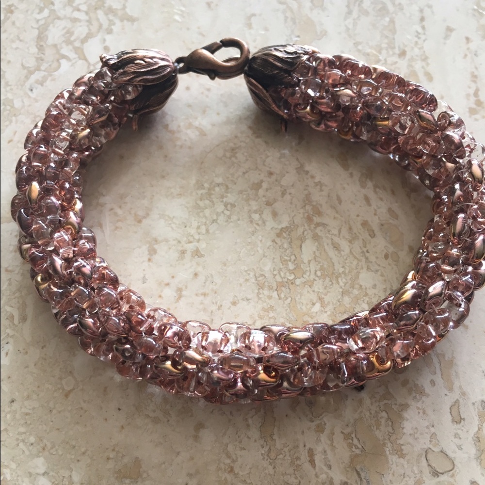 Copper Glass Beaded Bracelet