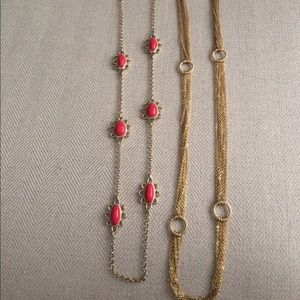 Two long gold necklaces
