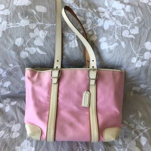 Coach pink bucket bag