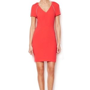 Maje NWOT red zipper detail dress
