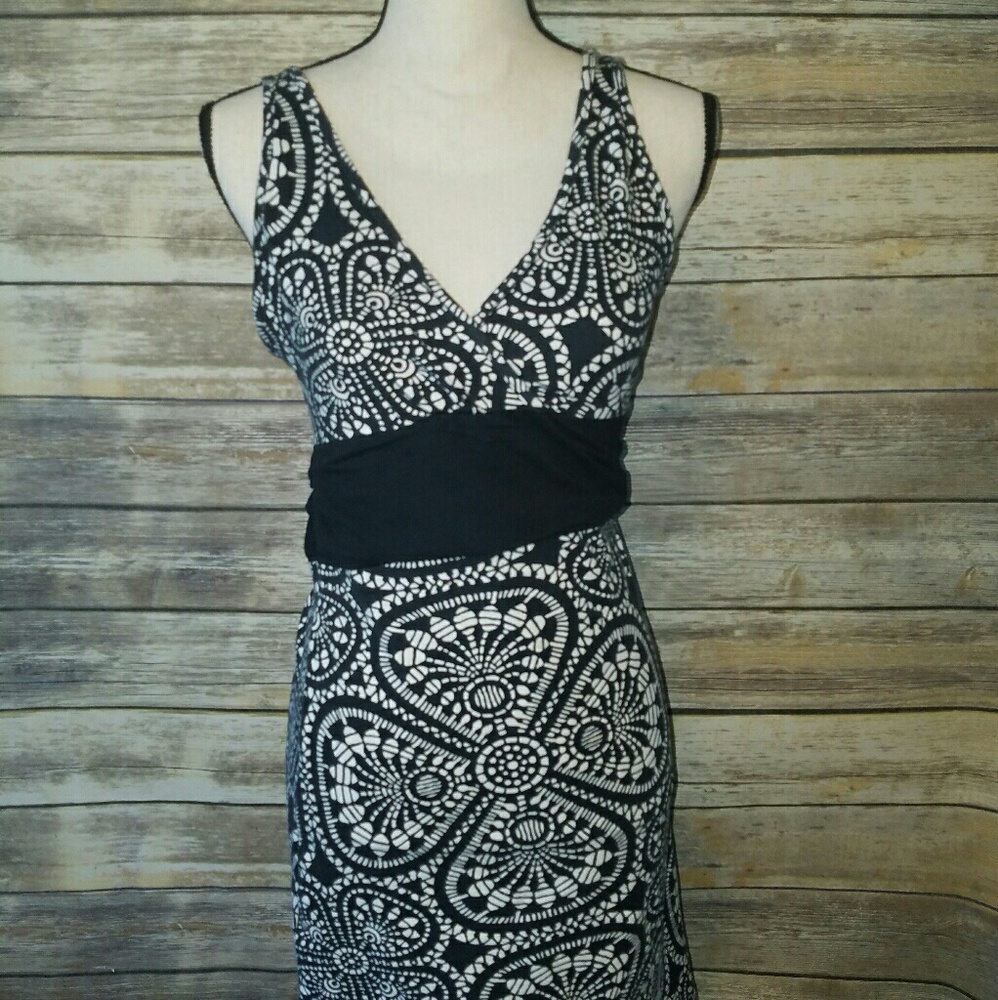 Patagonia Black and White Paisley Print Dress
