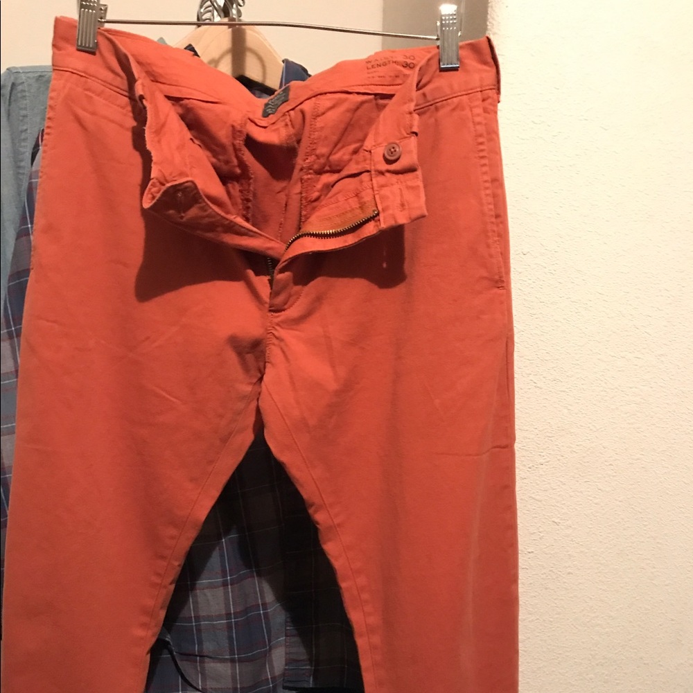 Men's Orange Faded 484 J. Crew Chinos
