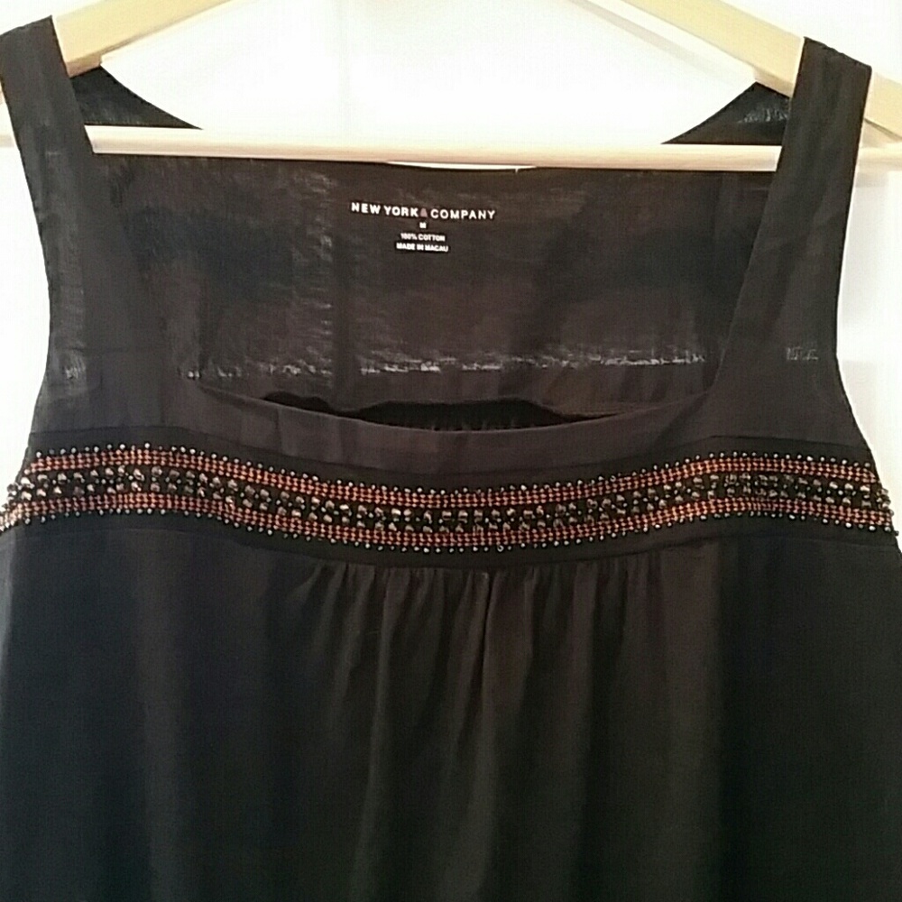 New York & Company beaded trim top