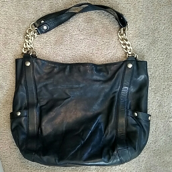Michael Kors Large Black Leather Chain Strap Tote - Picture 4 of 7