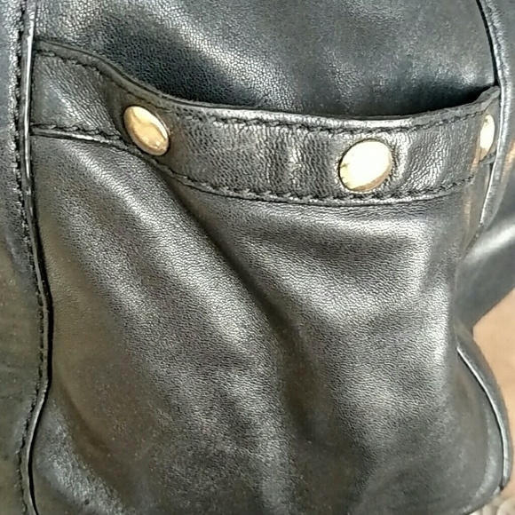 Michael Kors Large Black Leather Chain Strap Tote - Picture 6 of 7