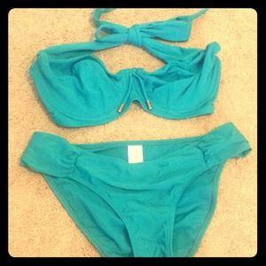 Teal halter neck bikini