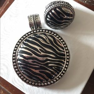 Premier Designs necklace enhancer zebra print