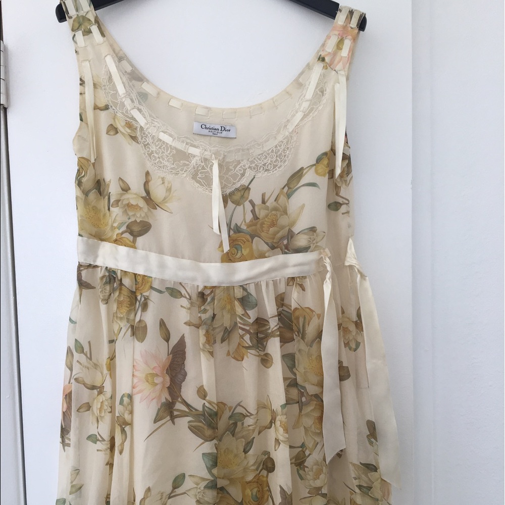 Christian Dior silk floral dress size 8