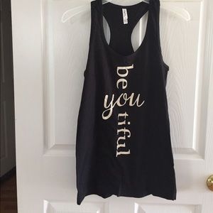 Black Tank top "be 'you' tiful