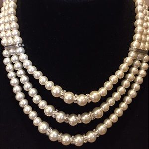 Faux Pearl Multi-Strand Necklace