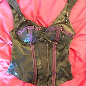 Vintage lip service lace up bustier corset
