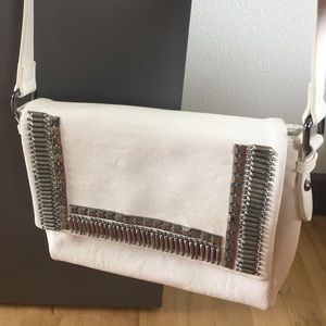 Never used white studded cross body purse!