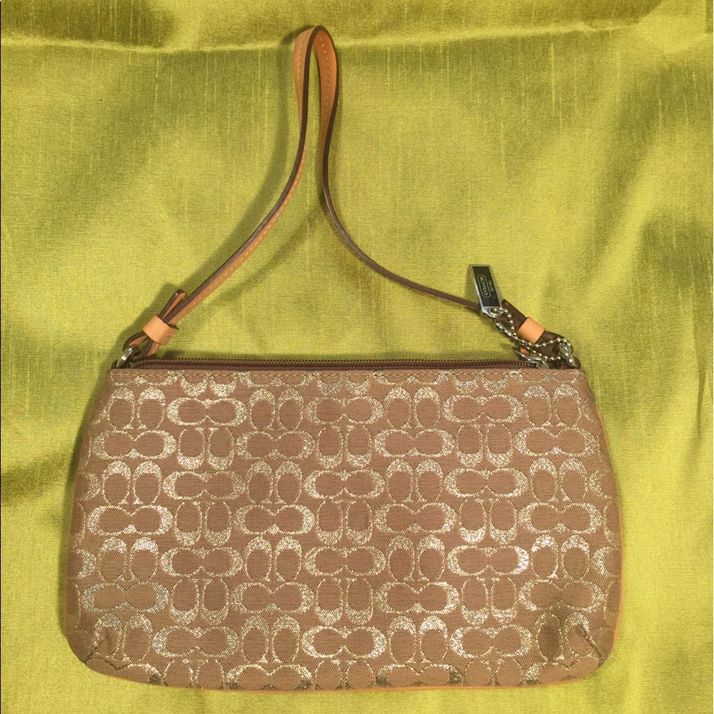 Vintage Coach Wristlet with Gold Foil accents - Picture 2 of 2