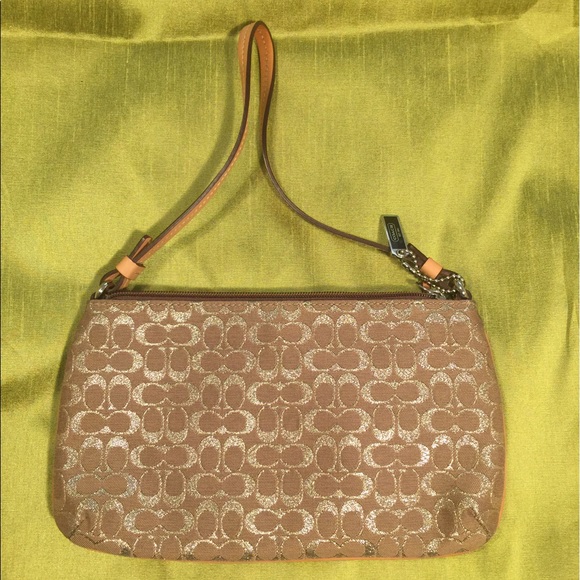Vintage Coach Wristlet with Gold Foil accents - Picture 2 of 2