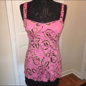 Cute Pink, Brown and Khaki Top