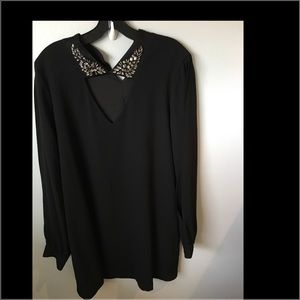 Size medium black dress with embellished collar