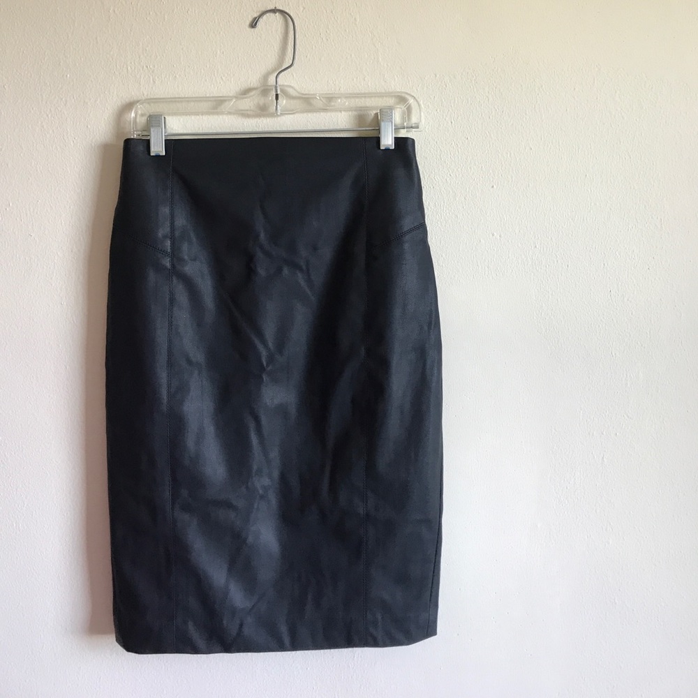 Leather (man-made) pencil skirt - zip back