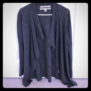Dark grey open front cardigan