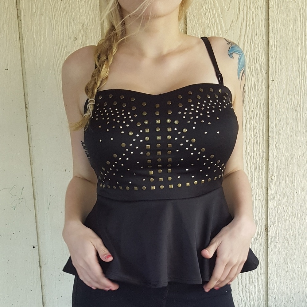 Jeweled Strapless Peplum