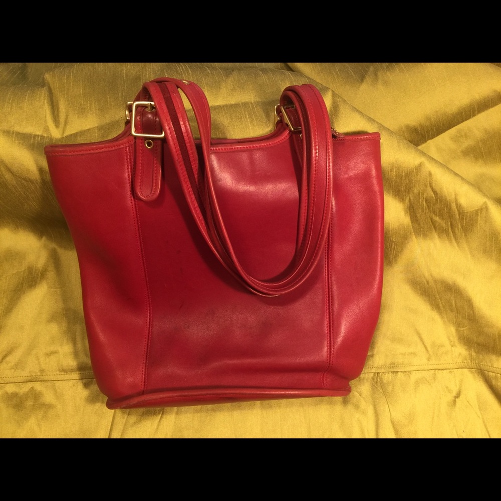 Red Vintage Coach bag.