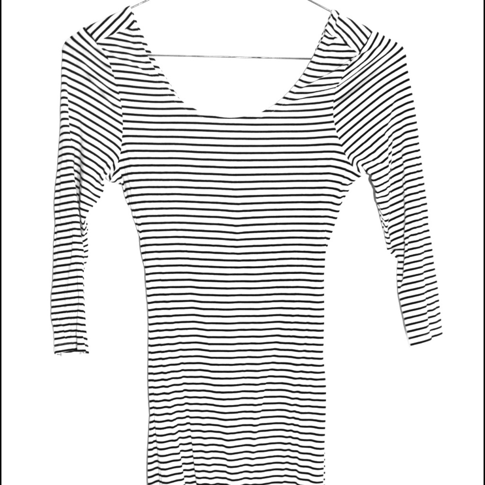 tobi black and white striped bodycon