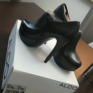 Leather Black Ankle Bootie