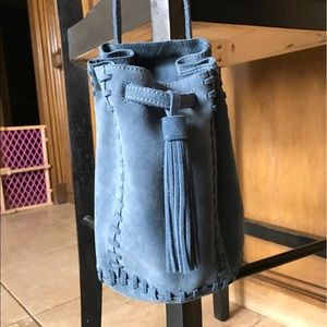 blue bucket bag