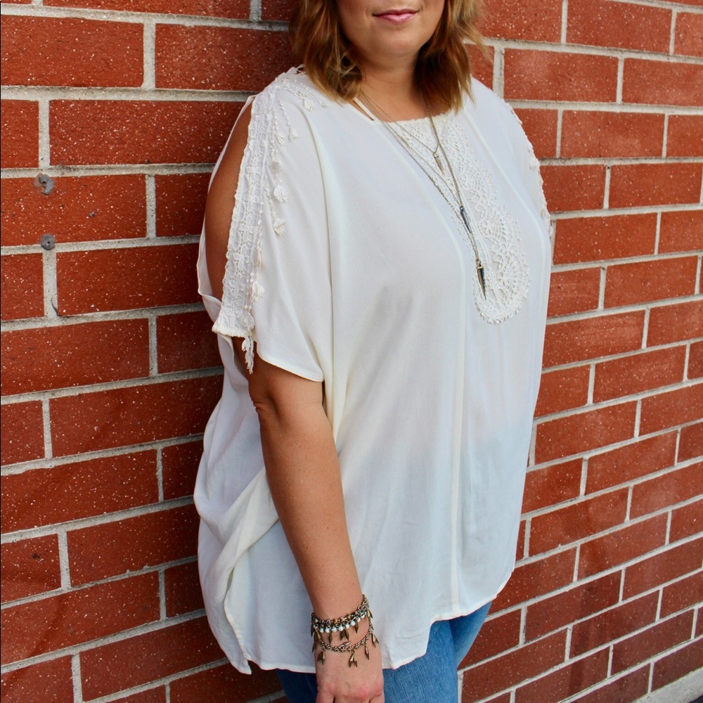 Cream "Show Your Shoulders" Top
