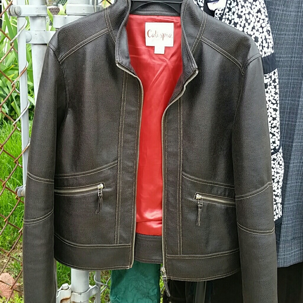 Brown pleather jacket